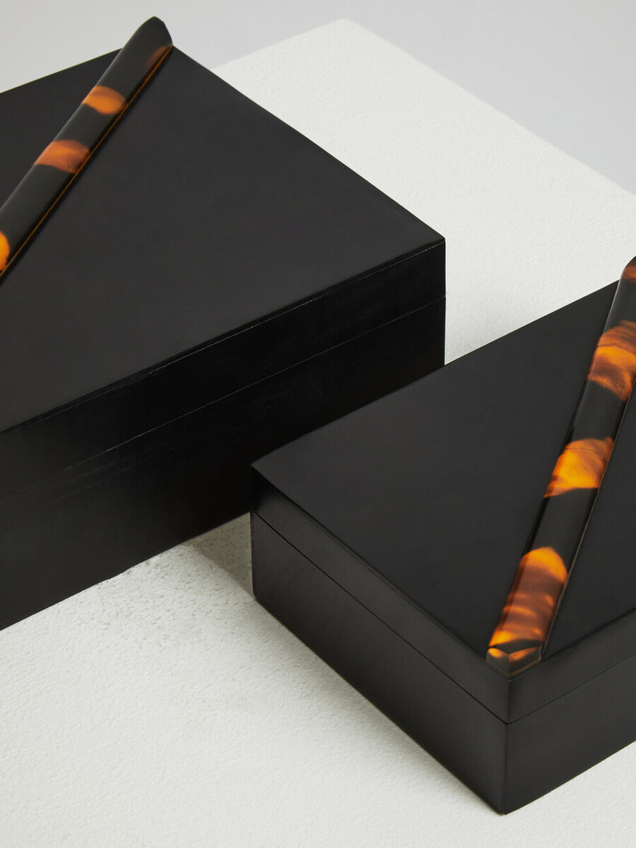 Set of Two Tortoise Shell Trinket Boxes | Roma
