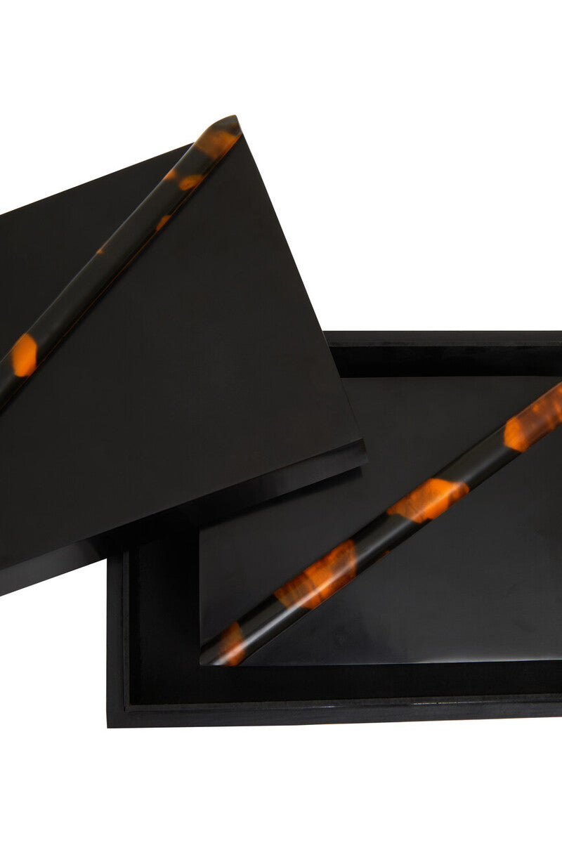 Set of Two Tortoise Shell Trinket Boxes | Roma
