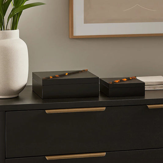Set of Two Tortoise Shell Trinket Boxes | Roma