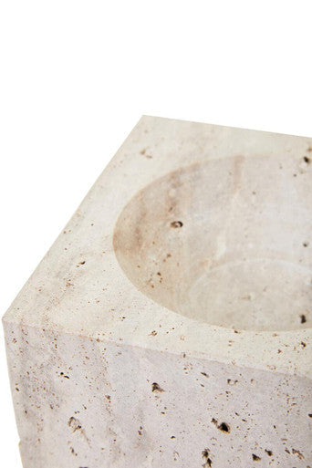 Travertine Square Decorative Bowl | Tibor