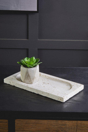 Travertine Rectangular Decorative Tray | Tibor