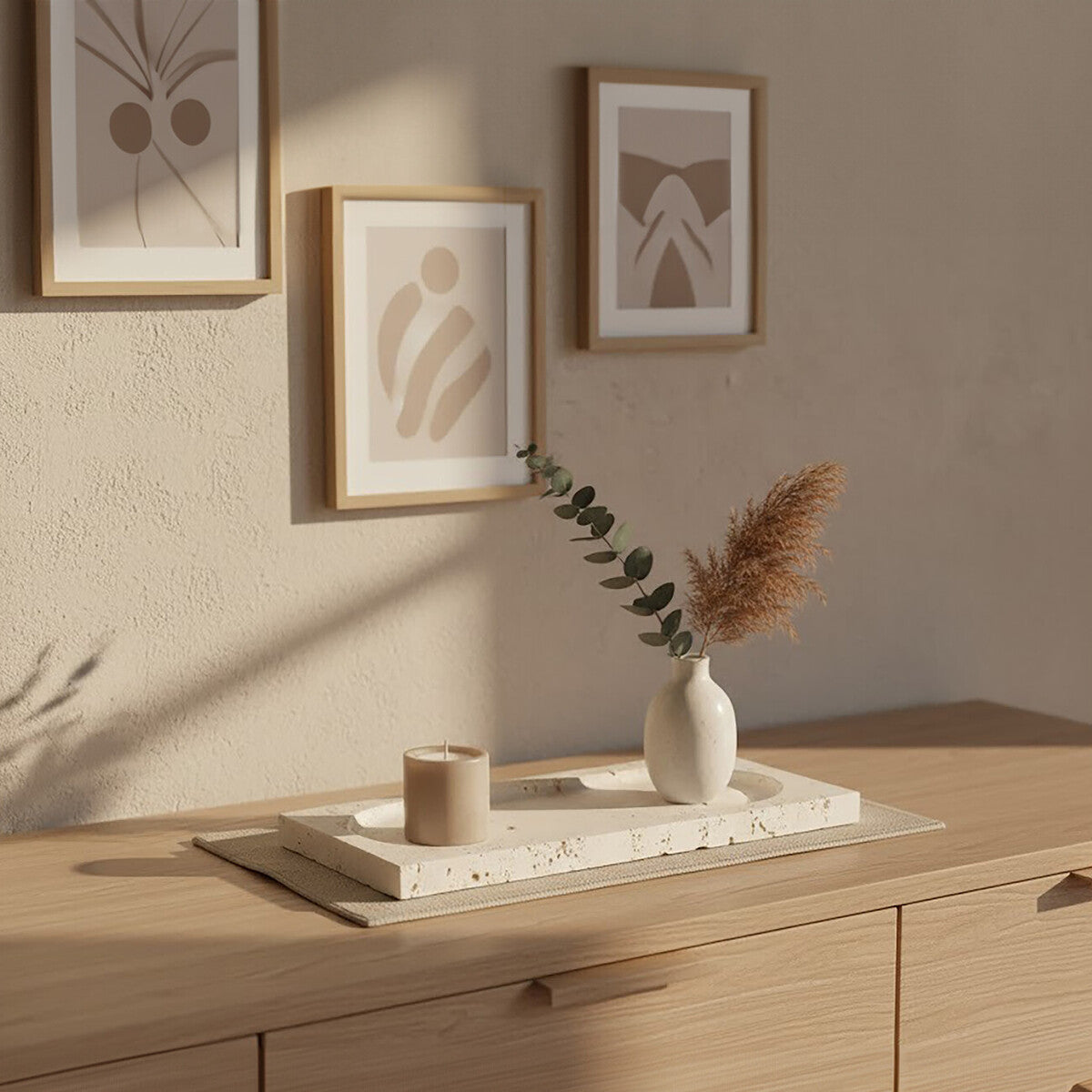 Travertine Rectangular Decorative Tray | Tibor