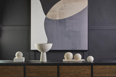 Travertine Pedestal Bowl | Tibor