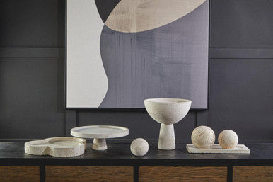 Travertine Pedestal Bowl | Tibor