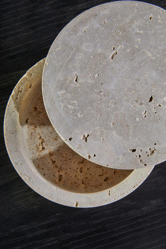 Travertine Round Trinket Box | Tibor