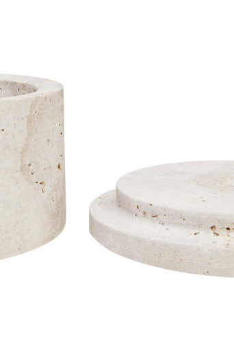 Travertine Round Trinket Box | Tibor