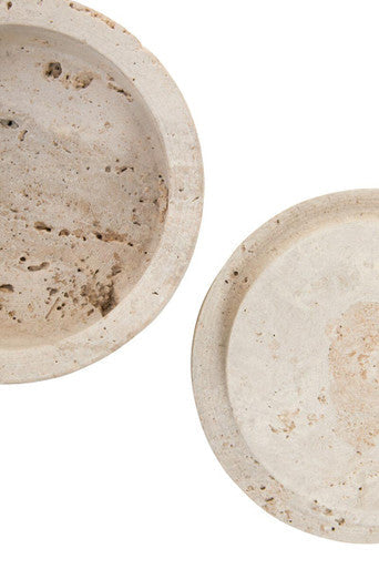 Travertine Round Trinket Box | Tibor