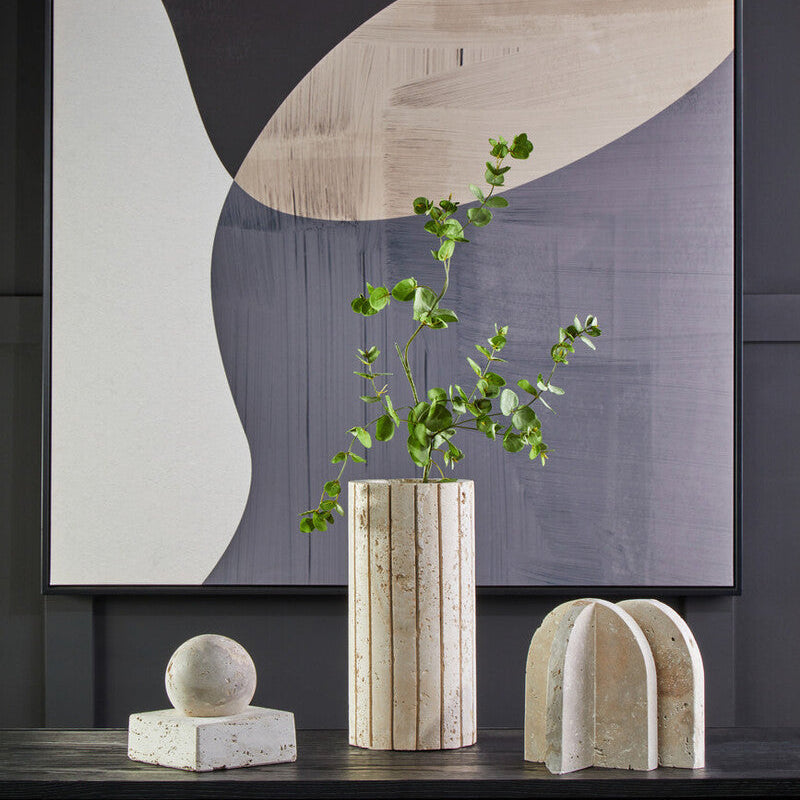 Travertine Set of 2 Arched Bookends | Tibor