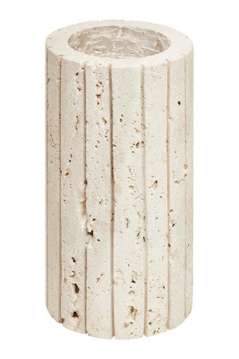 Travertine Ribbed Vase | Tibor