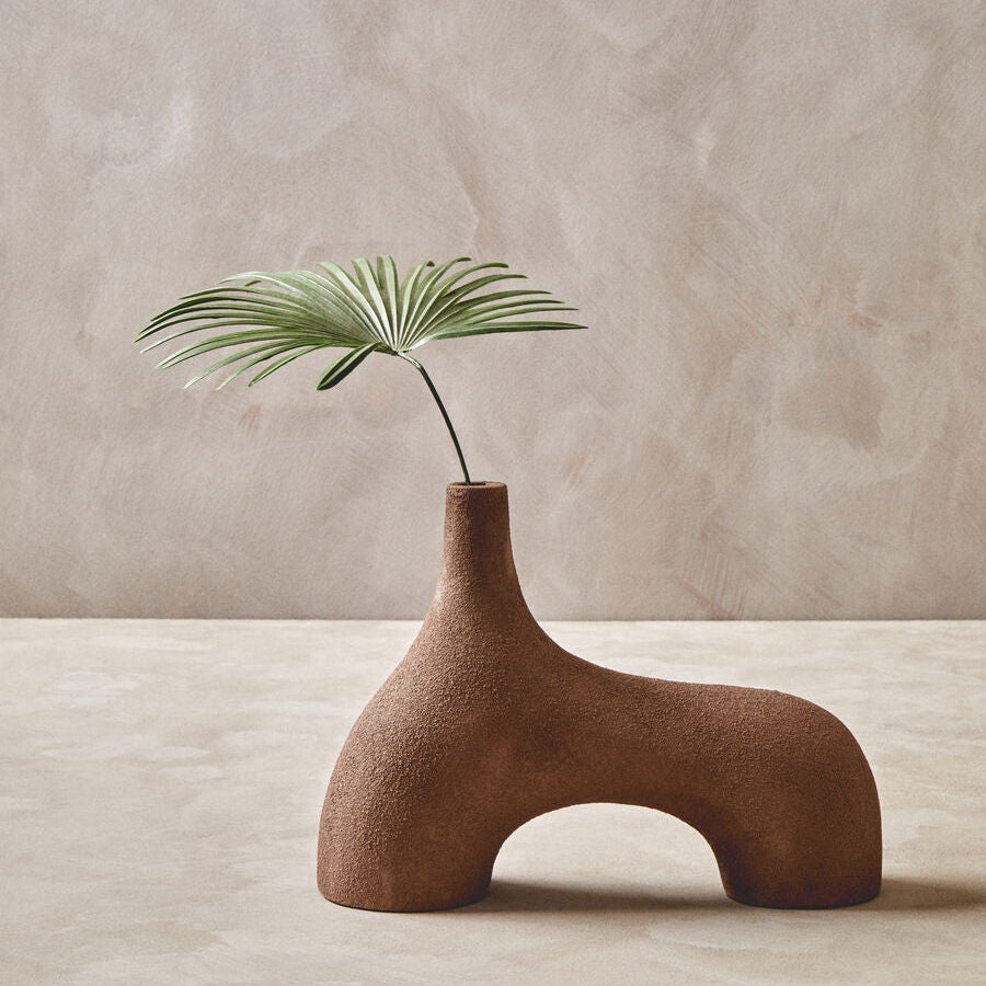 Small Textured Beige Abstract Vase | Dunas