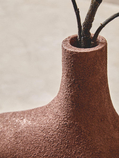Small Textured Beige Abstract Vase | Dunas