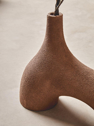 Small Textured Beige Abstract Vase | Dunas