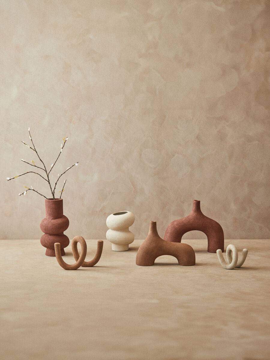 Small Textured Beige Abstract Vase | Dunas