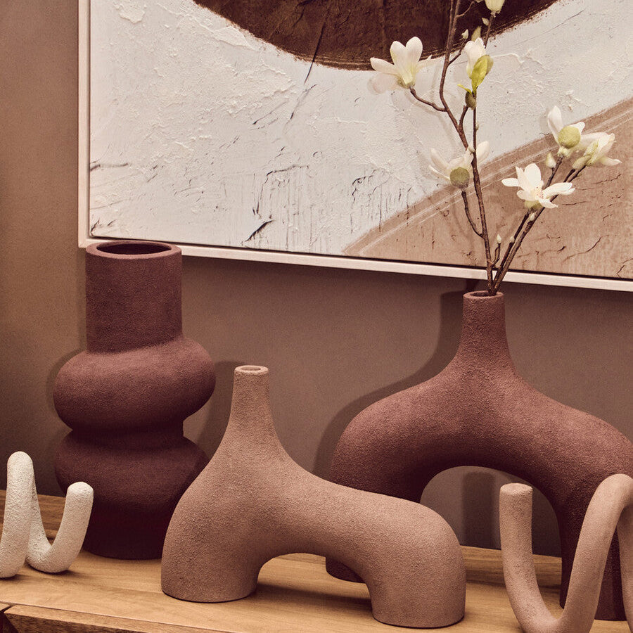 Small Textured Beige Abstract Vase | Dunas