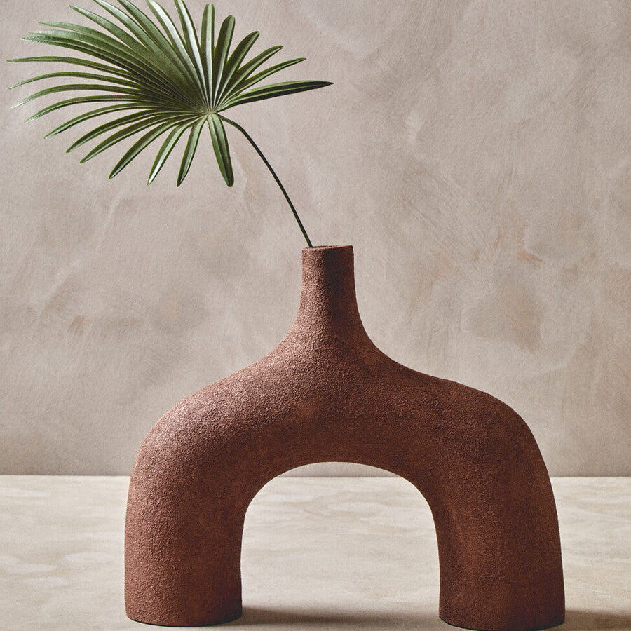 Large Textured Red Abstract Vase | Dunas