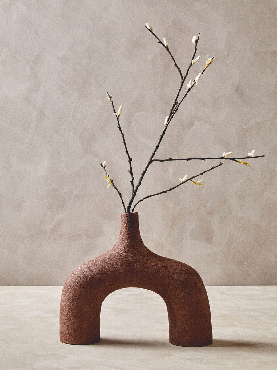 Large Textured Red Abstract Vase | Dunas