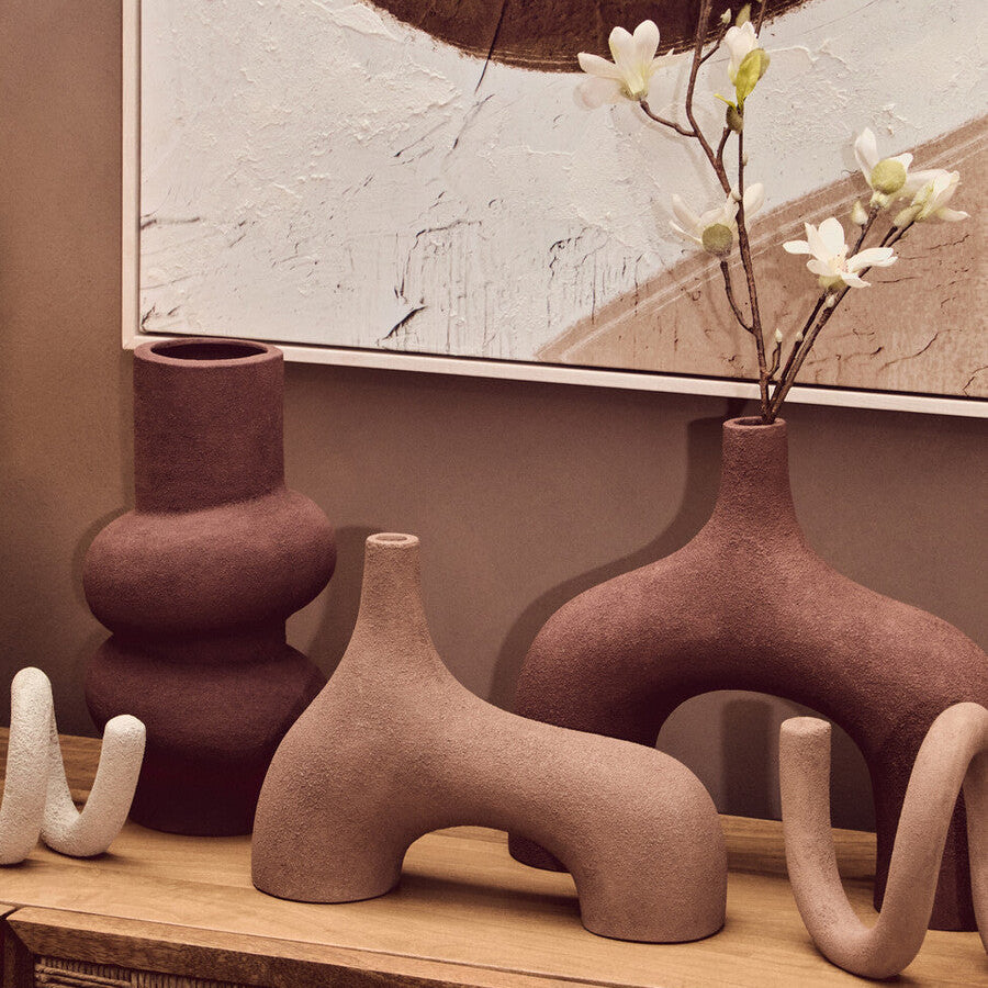 Large Textured Red Abstract Vase | Dunas