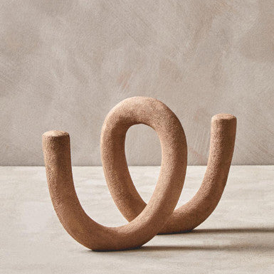 Large Textured Beige Loop Sculpture | Dunas