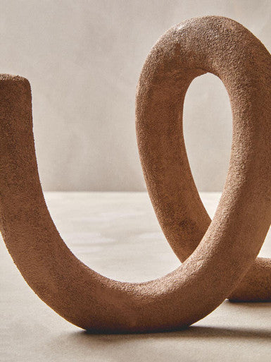 Large Textured Beige Loop Sculpture | Dunas