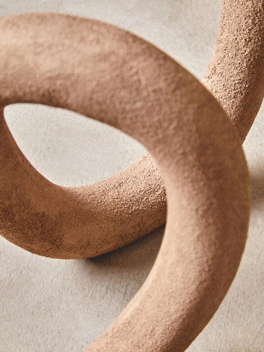 Large Textured Beige Loop Sculpture | Dunas