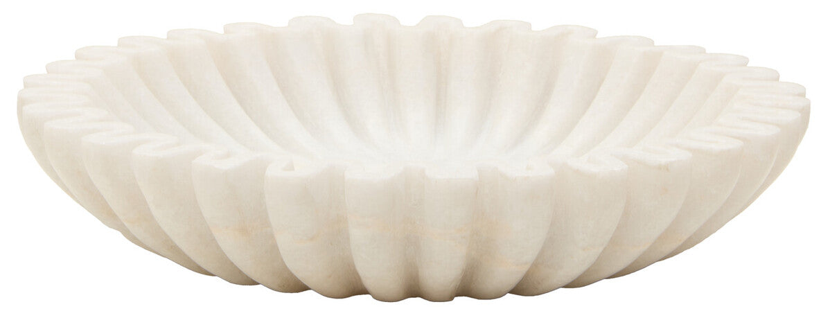 Small White Fluted Marble Bowl | Savio