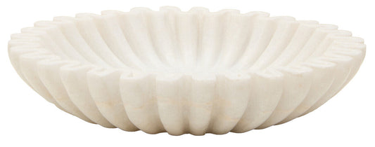 Small White Fluted Marble Bowl | Savio