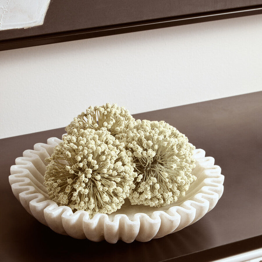 Small White Fluted Marble Bowl | Savio