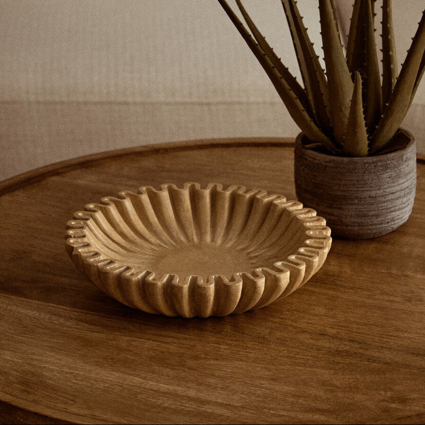 Small Ochre Fluted Marble Bowl | Savio