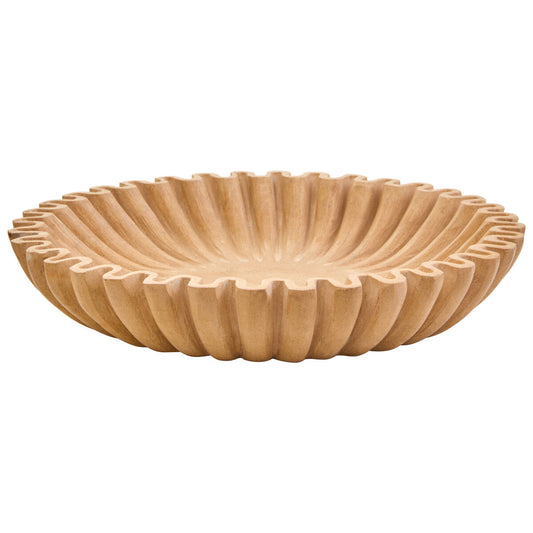Large Ochre Fluted Marble Bowl | Savio