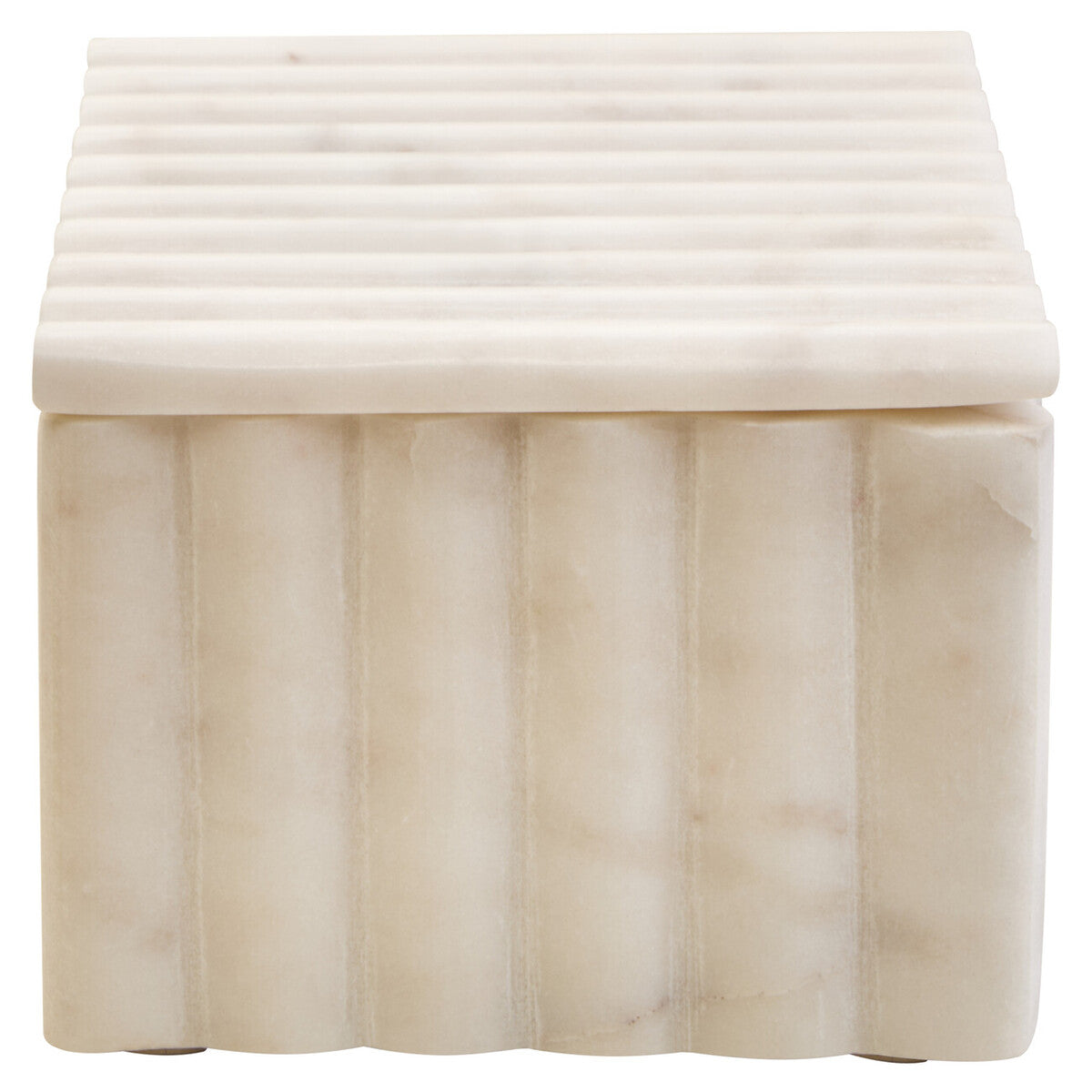 Rectangular White Fluted Marble Box | Savio