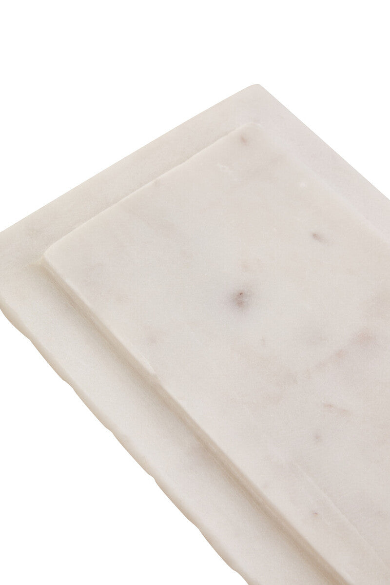 Rectangular White Fluted Marble Box | Savio