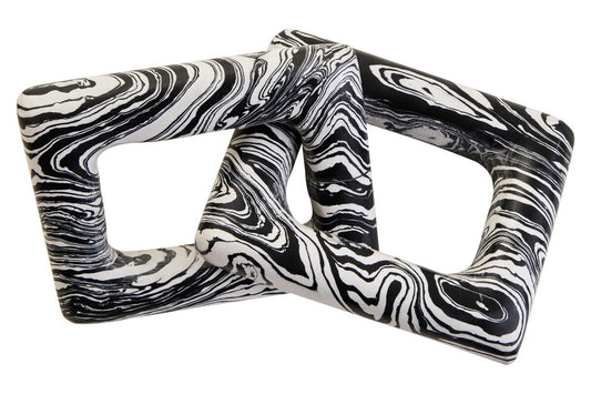 Black and White Marble Two Link Chain | Helsa