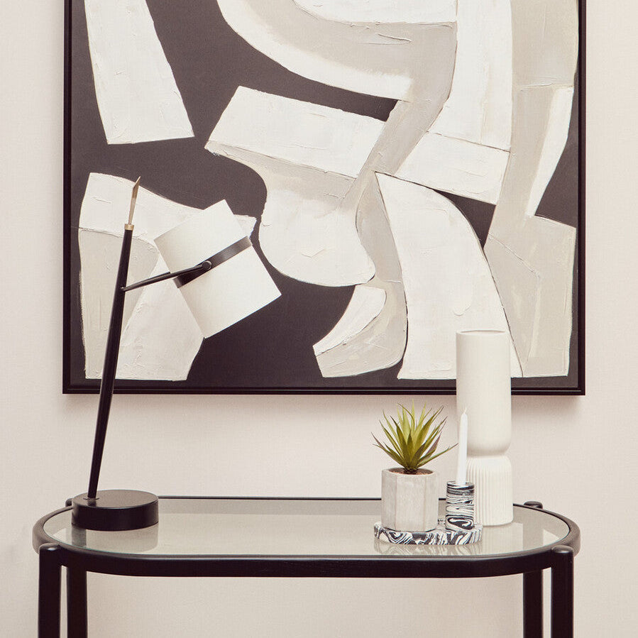 Black and White Oval Marble Tray | Helsa