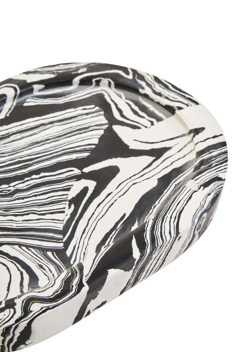 Black and White Oval Marble Tray | Helsa