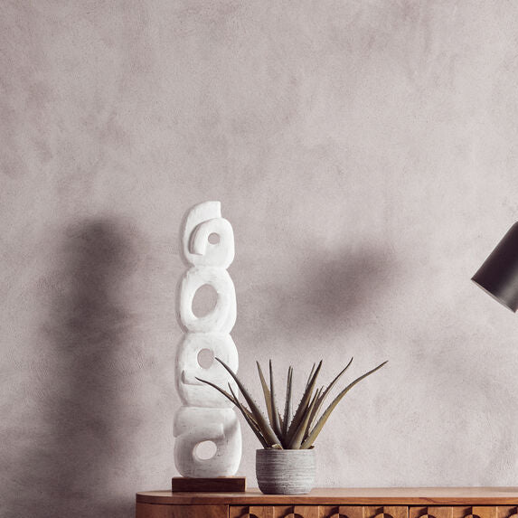 Rustic White Mango Wood Ring Sculpture | Fidel