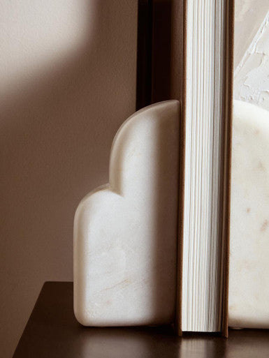 White Marble Set of Two Bookends | Savio