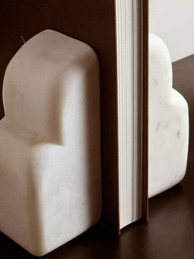 White Marble Set of Two Bookends | Savio