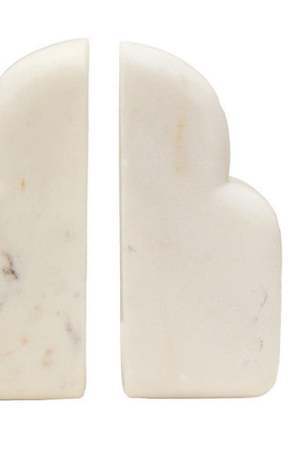 White Marble Set of Two Bookends | Savio