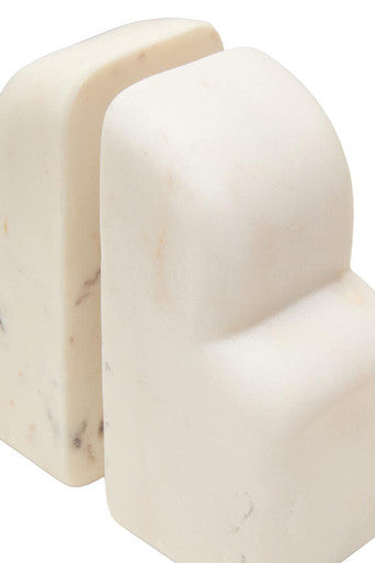 White Marble Set of Two Bookends | Savio