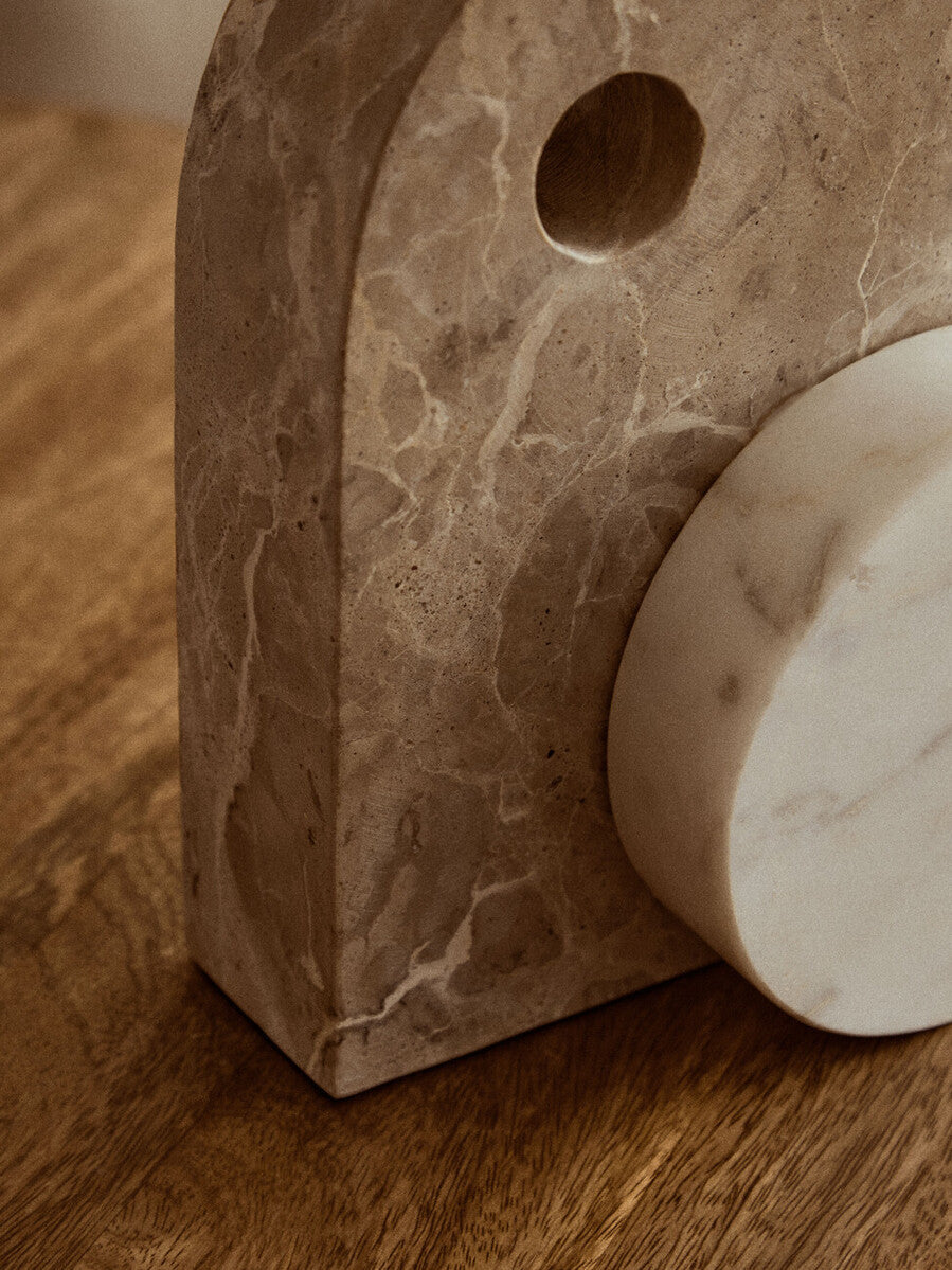 Chocolate and White Marble Sculpture | Santino