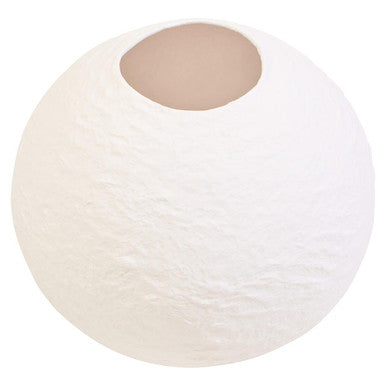 Cotton Mache Small White Round Vase | Sanai
