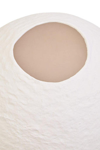 Cotton Mache Small White Round Vase | Sanai