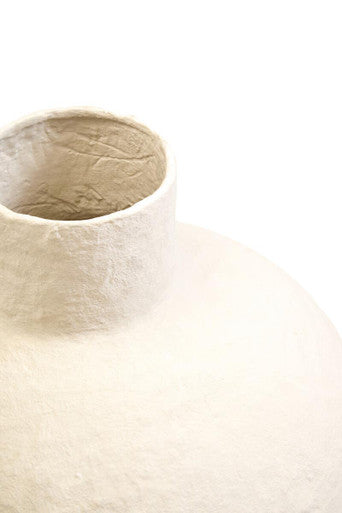 Cotton Mache Large Cream Vase | Sanai