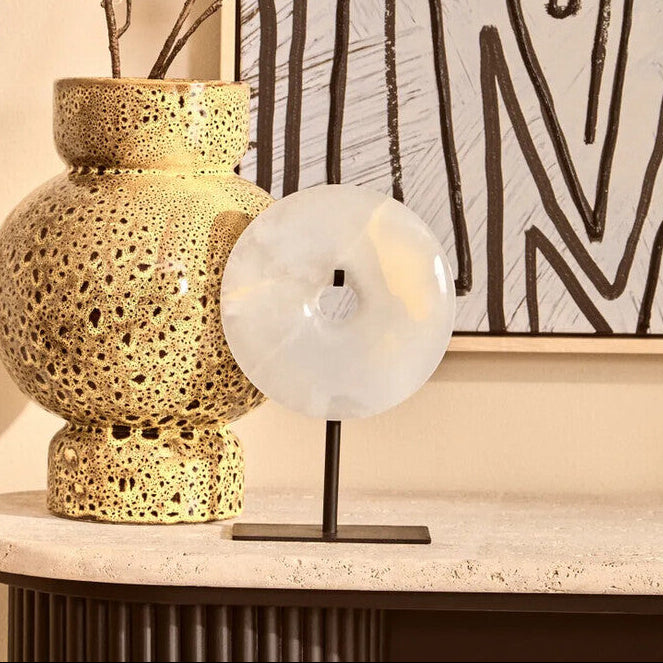Extra Small Round Dia 15cm Onyx Disc Sculpture | Oleena