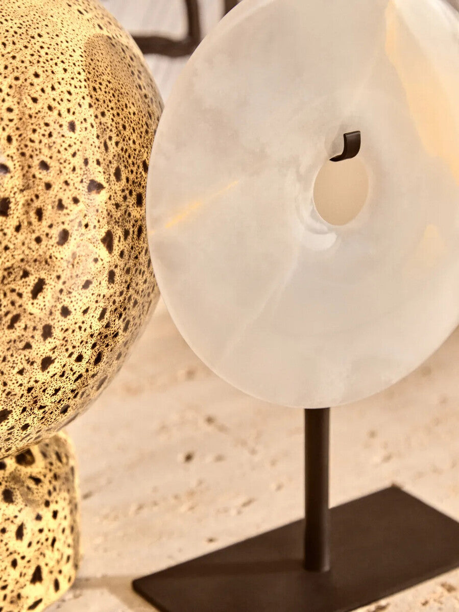Extra Small Round Dia 15cm Onyx Disc Sculpture | Oleena
