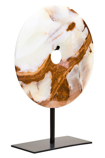 Small Round Dia 20cm Onyx Disc Sculpture | Oleena