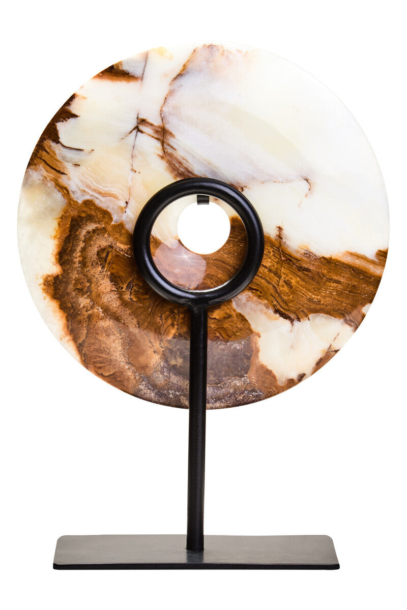 Small Round Dia 20cm Onyx Disc Sculpture | Oleena