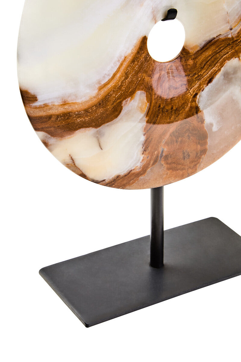 Small Round Dia 20cm Onyx Disc Sculpture | Oleena