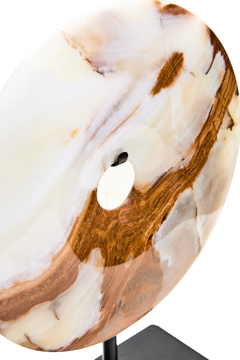 Small Round Dia 20cm Onyx Disc Sculpture | Oleena