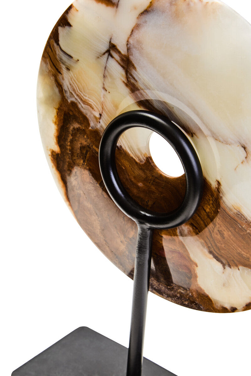 Small Round Dia 20cm Onyx Disc Sculpture | Oleena